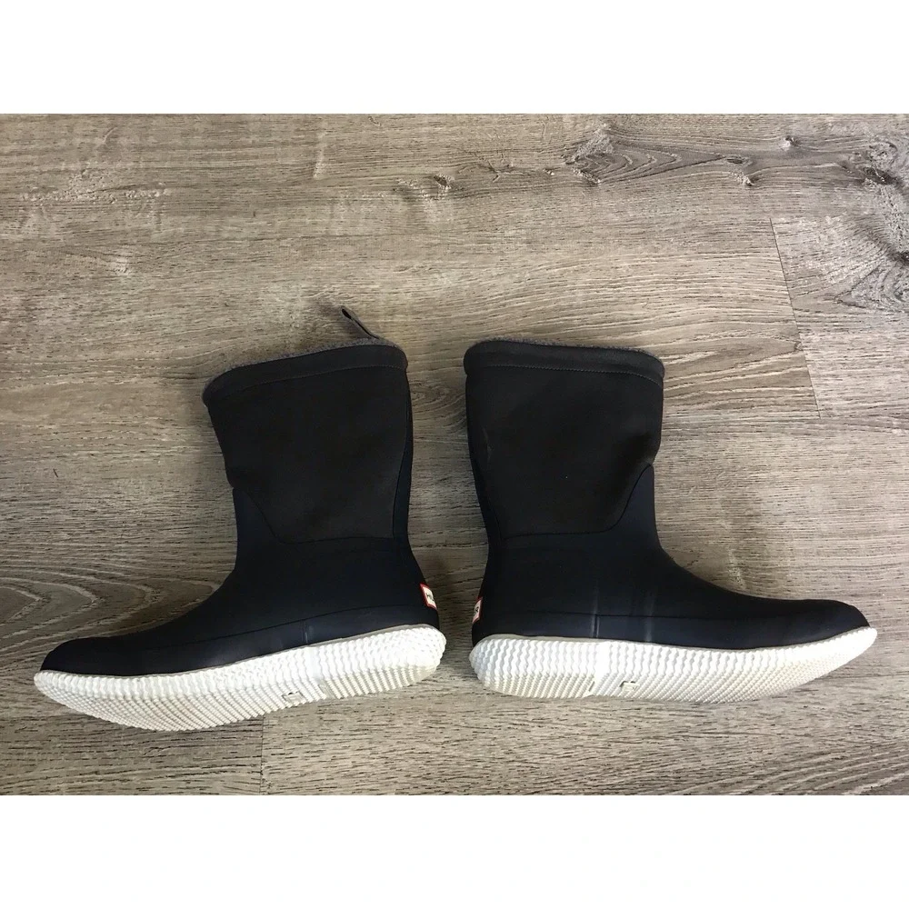 Hunter Women's Size 9 Original Roll Top Sherpa Lined Boot in Navy Blue